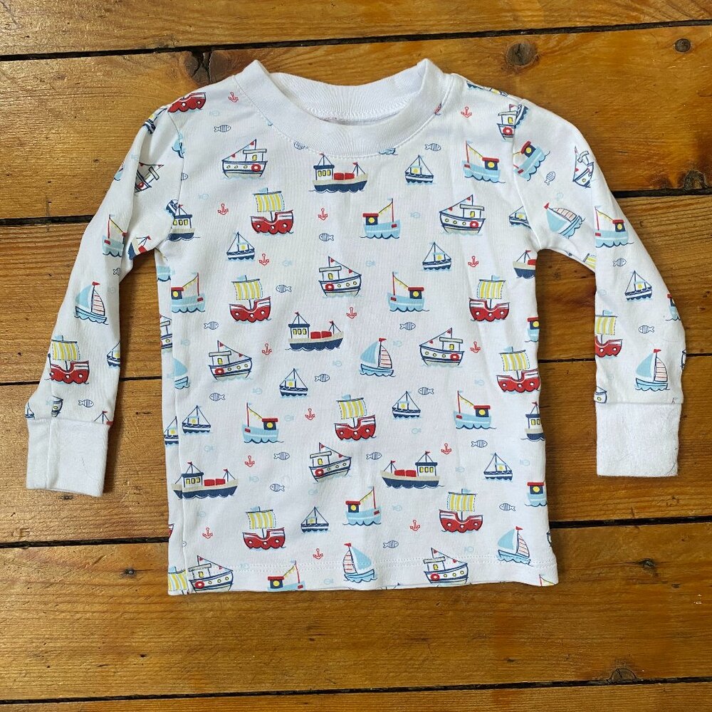 Kissy Kissy Nautical Print Long Sleeve Pajama Top for Baby - 18 - 24 months